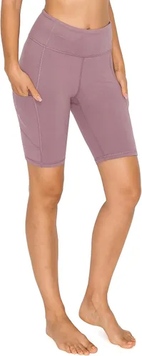 Miniatura 4 de Leggings Depot Pantalones cortos de yoga atléticos de cintura alta para mujer, pantalones cortos de entrenamiento para mujer