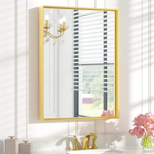 Miniatura 15 de Keonjinn - Espejo rectangular con marco negro para baño de 40 x 30 pulgadas, espejo de pared para sobre el lavabo, espejos de tocador de metal