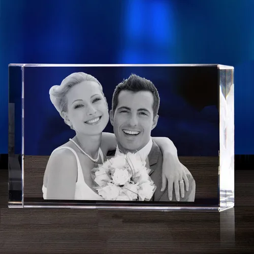 Miniatura 12 de Foto de cristal 3D personalizada con tu propia foto, marco de fotos grabado con láser 3D personalizado, boda, aniversario, Navidad, Día del Padre