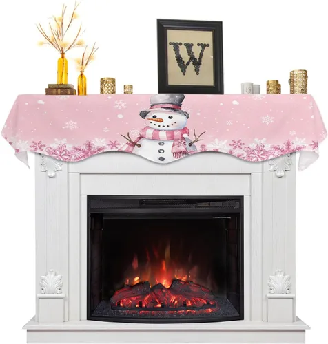 Miniatura 7 de Funda para bufanda de chimenea con diseño de copo de nieve dorado, para Navidad, Halloween, Acción de Gracias, otoño, decoración de interiores