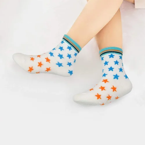 Miniatura 61 de Tphon Calcetines para niños pequeños con empuñaduras, 12 pares de calcetines antideslizantes de algodón para niños y niñas de 1 a 7 años