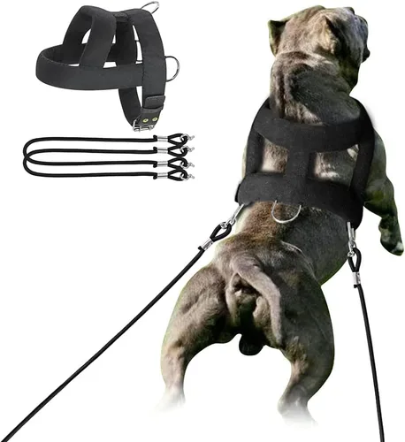 Miniatura 2 de Forestpaw Arnés de perro resistente sin tirones para entrenamiento, chaleco táctico con 3 anillos de metal, arnés acolchado suave para perros