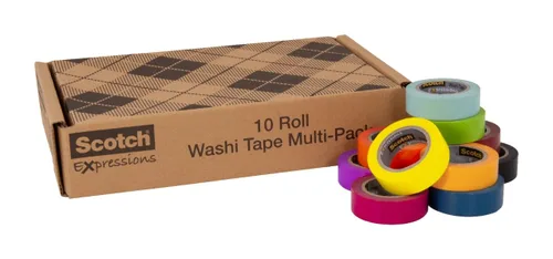 Miniatura 4 de Scotch Cinta Washi, 10 rollos, ideal para uso en diario de viñetas, suministros escolares, suministros de manualidades y regalos de agradecimiento