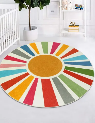 Miniatura 22 de STARUIA - Alfombra Boho Lavable de 3'x5', Alfombra de Área para Niños para Sala de Juegos, Alfombras Coloridas para Niños para Dormitorio, Alfombra