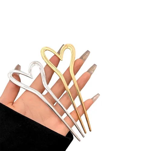 2 horquillas francesas para mujer, adecuadas para trenzas, moños y peinados sin daños en el cabello, pin de metal en forma de U de gran sujeción,