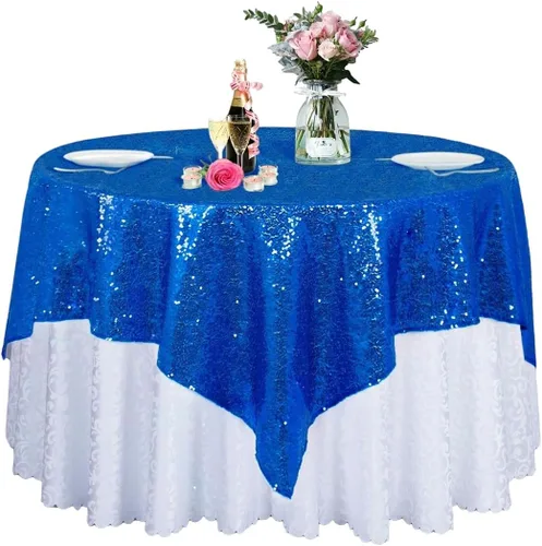 Miniatura 27 de DUOBAO Mantel Redondo Amarillo de 60 Pulgadas Mantel de Mesa con Lentejuelas Decoración de Cumpleaños Manteles con Lentejuelas Manteles de Mesa