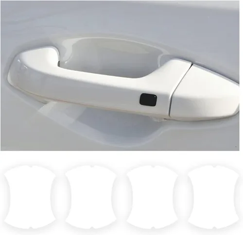 Miniatura 16 de 8 unidades de calcomanías para manija de puerta de coche, protector antiarañazos de fibra de carbono para taza de puerta de coche, película
