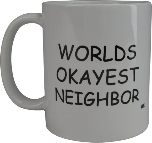 Rogue River Tactical Divertida taza de café Wolds Okayest Neighbor Novedosa Taza Gran idea de regalo para oficina Gag Elefante Blanco Humor Barrio