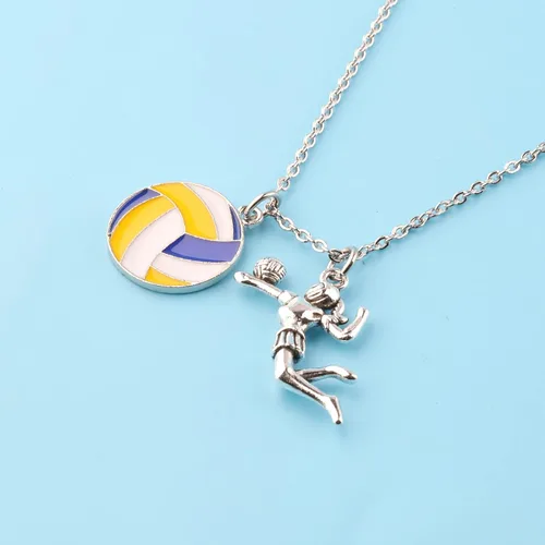Miniatura 5 de FUSTMW Regalos de voleibol, collar de voleibol, regalos para jugadores de voleibol, collar con dije de voleibol, regalos para entrenadores