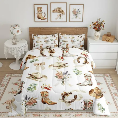 Miniatura 44 de Castle Fairy Rose Lipstick Bedding Set Elegant Quilted Comforter Set Twin Size,Women Cosmetic Duvet Insert with 1 Pillow Sham for Kids Boys Girls