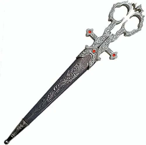 Miniatura 2 de Ace Martial Arts Supply Tijeras Medievales Renacentistas Bodice Dagger Dirk Knife (Plata)