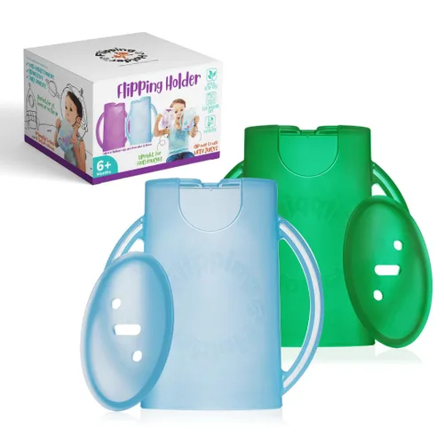 Miniatura 10 de Flipping Holder 2 en 1 para bolsas de comida y cajas de jugo para bebé (paquete de 2) - Envase seguro para alimentos sin apretar, con asas de fácil
