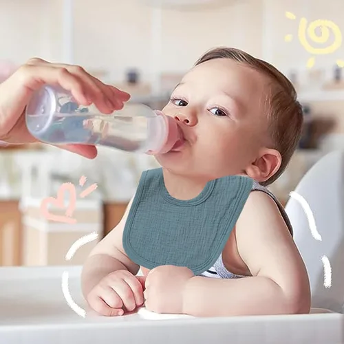 Miniatura 5 de Baberos de muselina para niños y niñas, baberos de algodón suave, baberos de babeo y dentición para bebés, recién nacidos