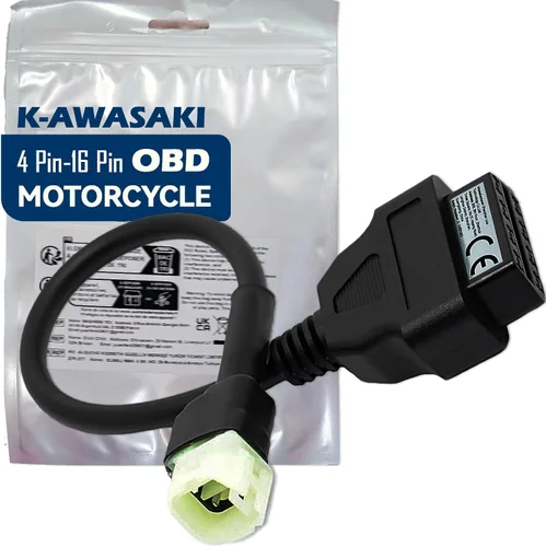 Adaptador OBD2 para motocicleta Kawaskii, cable de diagnóstico de 4 pines a 16 pines compatible con Z650, Z1000, ER6N, Ninja 400, Vulcan S, para