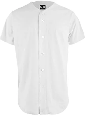 OLLIE ARNES Camiseta de béisbol, camisa hip-hop, con botones, uniforme de equipo, para hombres, jóvenes, tallas de niños pequeños