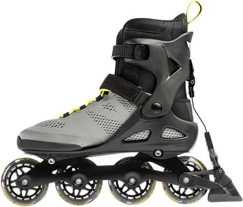Miniatura 4 de Rollerblade Macroblade 80 ABT - Patines en línea para hombre, color plateado y amarillo neón, patines en línea de rendimiento