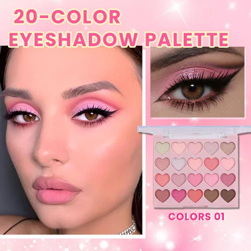 Miniatura 2 de SUAKE Paleta de sombras de ojos rosa nude, mate y brillante, alta pigmentación, 20 colores, marrón y morado para maquillaje de ojos, paleta