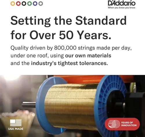 Miniatura 5 de Cuerdas para guitarra acústica de bronce fosforado D'Addario, blanco negro rojo azul
