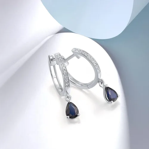 Miniatura 3 de Santuzza Aretes de aro delicados de oro macizo de 10 quilates para mujer