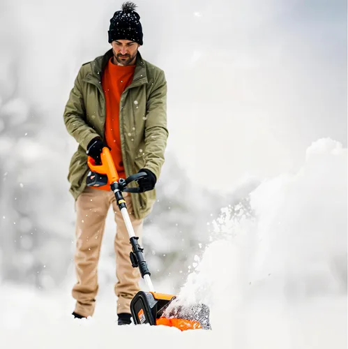 Miniatura 2 de SuperHandy Pala de nieve inalámbrica, lanzador de nieve eléctrico de 20 V 4 Ah, ligero, camino de limpieza de 10 x 5 pulgadas, distancia