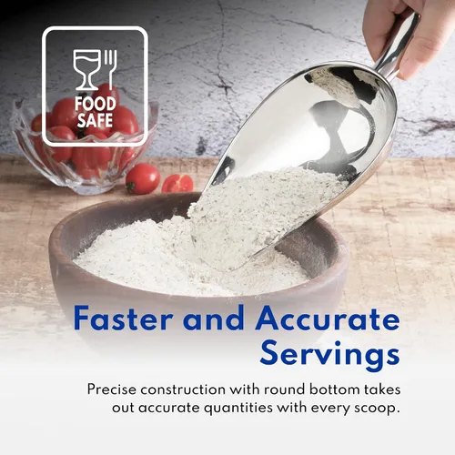 Miniatura 5 de New Star Foodservice 1028508 Pala Utilitaria de Acero Inoxidable para Bar Hielo Harina, 6 Onzas