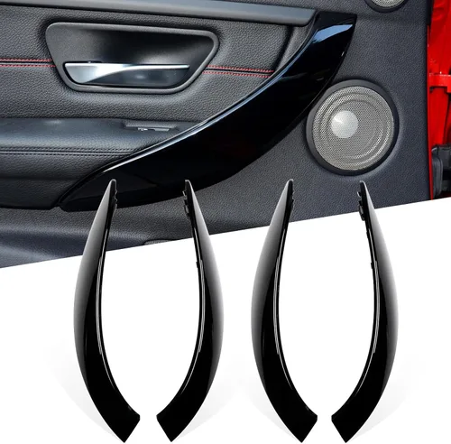 Miniatura 8 de Jaronx Cubierta exterior de repuesto de fibra de carbono ABS para manija de puerta compatible con BMW Serie 3 F30/F31 2012-2018 y Serie 4 F32/F33