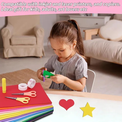 Miniatura 5 de Juego de 300 piezas de papel de construcción a granel de 8.5 x 11, 30 colores, cartulina de colores, papel de manualidades resistente para niños