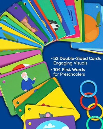 Miniatura 3 de Tarjetas de 100 primeras palabras – Tarjetas con imágenes de alto contraste – Aprendizaje educativo para el habla y vocabulario temprano