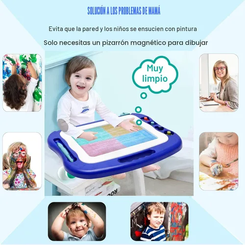 Miniatura 2 de Tablero de Dibujo Magnético, Tablero Grande de Garabatos Juguetes para Niñas y Niños de 3 4 5 6 7 Años Regalo para Niños Etch A Sketch Colorido Azul