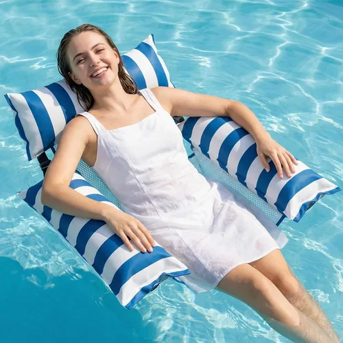 Jasonwell Flotadores inflables para piscina para adultos – Flotadores de tela para piscina, silla flotante para lago, playa, tumbona flotante,