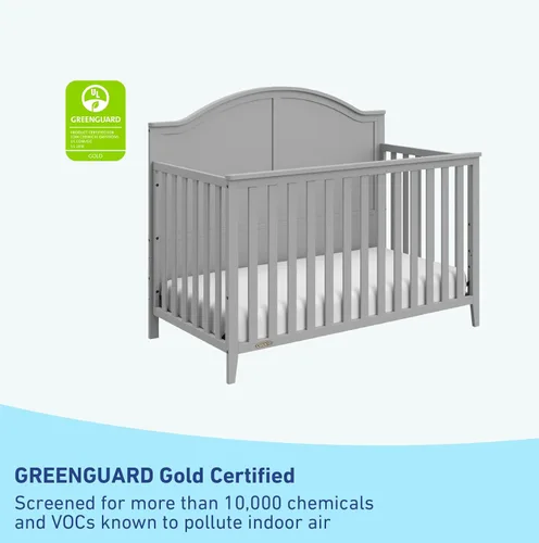 Miniatura 3 de Graco Wilfred - Cuna convertible 5 en 1 (gris pajarita) – Certificado GREENGUARD Gold, se convierte en cama para niños pequeños y cama