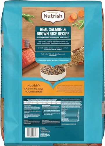 Miniatura 2 de Nutrish Comida seca para gatos con receta de salmón real y arroz integral, bolsa de 14 libras, el embalaje puede variar (Rachael Ray)