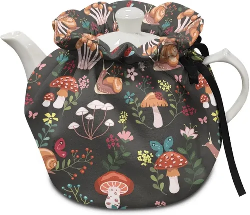 Miniatura 26 de DISNIMO Funda de tetera aislada a prueba de polvo con diseño floral de colibrí, para mantener el calor, accesorios decorativos, colcha