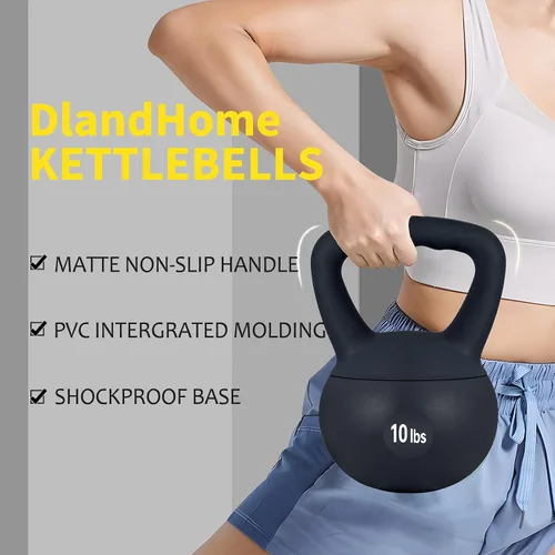 Miniatura 6 de DlandHome Pesas rusas para entrenamiento de fuerza, ideal para entrenamiento de cuerpo completo y entrenamiento de fuerza, mango de fácil agarre