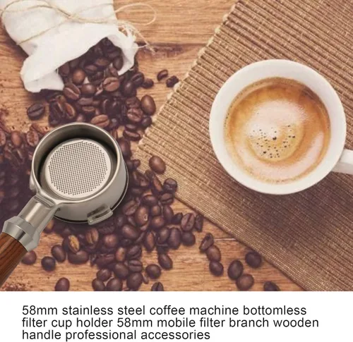 Miniatura 5 de Filtro sin fondo de la cafetera del portafiltro del café de los 58MM para el accesorio profesional de la manija del café, G