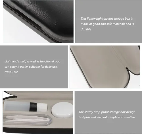 Miniatura 7 de Healifty Estuche para lentes de contacto y estuche para gafas, funda doble 2 en 1, con removedor de pinzas de espejo, caja de almacenamiento
