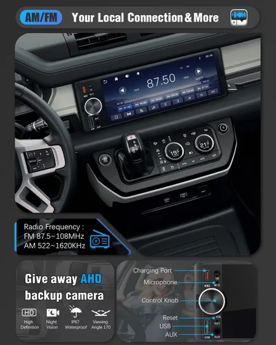 Miniatura 6 de 【SOOEMAKA】 Radio de pantalla táctil DIN individual con Apple Carplay inalámbrico y Android Auto, radio de pantalla táctil Incell de 6.36" con carga