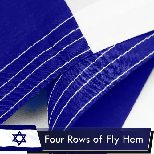 Miniatura 5 de G128 Bandera de Israel, 3 x 5 pies, serie LiteWeave, impresa en poliéster 100D, bandera de país, colores vibrantes, ojales de latón