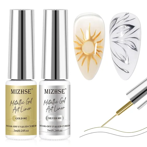 Miniatura 9 de MIZHSE Gel Liner Nail Art Polish Pintura en gel en blanco y negro para uñas, diseño de líneas de remolino, pintura de puntos, kit de manicura