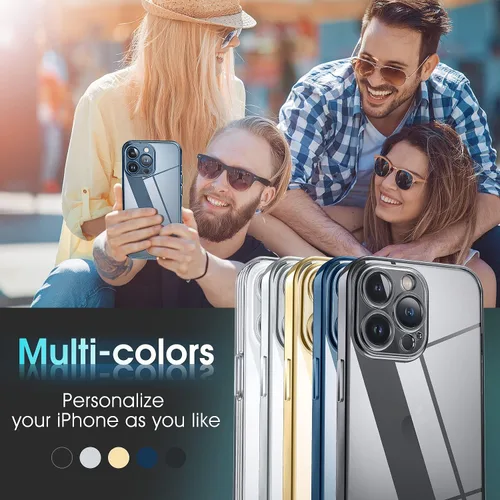 Miniatura 7 de Supdeal Funda transparente para iPhone 12 Pro, no amarillea, protección de cámara, probada en caídas de grado militar, transparente, a prueba de Azul