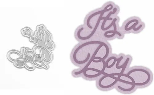 Miniatura 4 de Briartw Troqueles de corte It's a Boy, palabras frases, sombra, sentimiento, para hacer tarjetas, letras del alfabeto, álbumes de recortes, papel