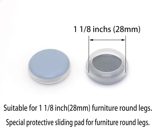 Miniatura 2 de Almohadillas deslizantes para patas redondas de muebles (1 1/8 pulgadas, paquete de 16), mesa/silla/gabinete/sofá deslizantes, protegen el suelo