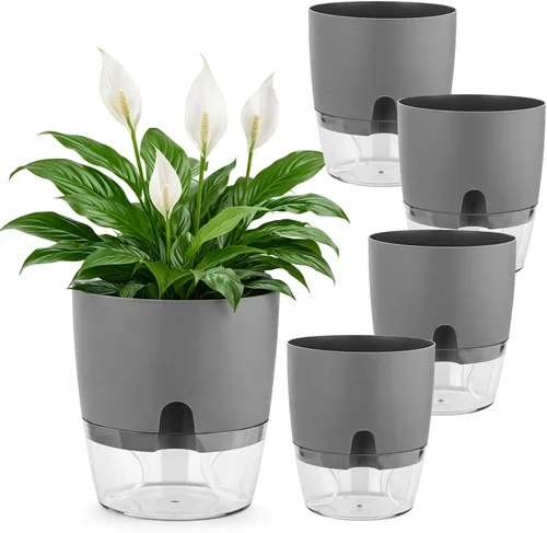 Miniatura 15 de Macetas de riego automático para plantas de interior, macetas para exteriores, paquete de 3 macetas de riego automático de 6 pulgadas, macetas