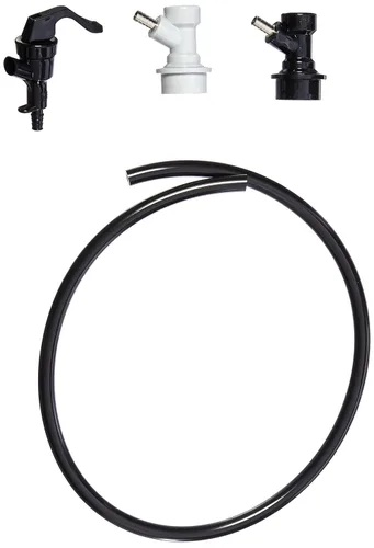 Learn To Brew 7A-Z7JZ-TFKT 4851AX2/5613/5610/5611 Kit de dispensación de líquido de entrada y salida de gas, tubo y grifo, negro/blanco