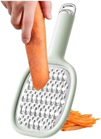 Miniatura 8 de Rallador de cocina de acero inoxidable con mango ergonómico, rallador de queso colgante y zester para cortar sin esfuerzo y fácil de limpiar (beige)
