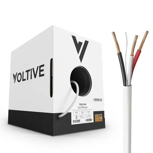 Miniatura 5 de Voltive Cable de altavoz 16/2, Plenum CL3P, negro, 100 pies - 16AWG, 2 conductores, cobre trenzado sin oxígeno, listado UL - V-1217-1