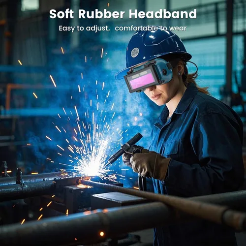 Miniatura 7 de Anteojos de soldadura con oscurecimiento automático y lentes interiores transparentes, casco de soldadura solar, gafas de soldador con lentes