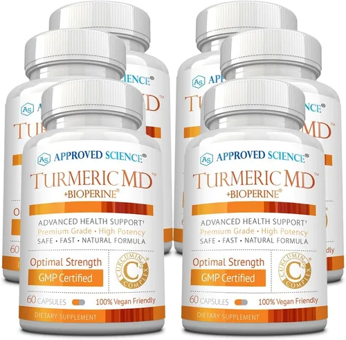 Miniatura 8 de Approved Science Turmeric MD - con BioPerine y curcuminoides de cúrcuma estandarizados al 95% - 180 cápsulas (suministro de 3 meses)