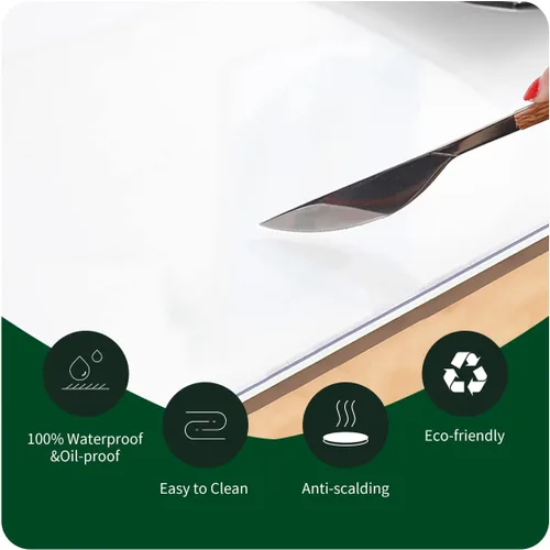 Miniatura 4 de Protector de PVC transparente de 8 x 36 pulgadas de grosor de 0.059 in de grosor, tapete rectangular pequeño de plástico de cristal, protector