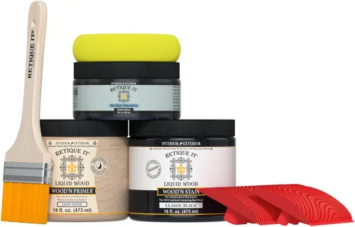 Miniatura 97 de Retique It Kit multiusos con acabado de madera - GO Beyond de madera falsa con imprimación a base de madera líquida pintable y tinte de gel - 60